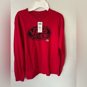Vans Red Off the Wall long Sleeve Tshirt Size Large